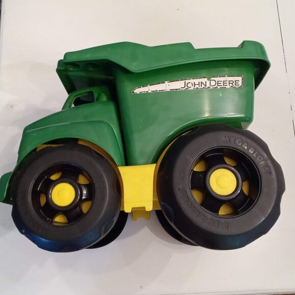 Mega Bloks John Deere Green Dump Truck Well Loved Large Plastic Toy - Picture 7 of 8